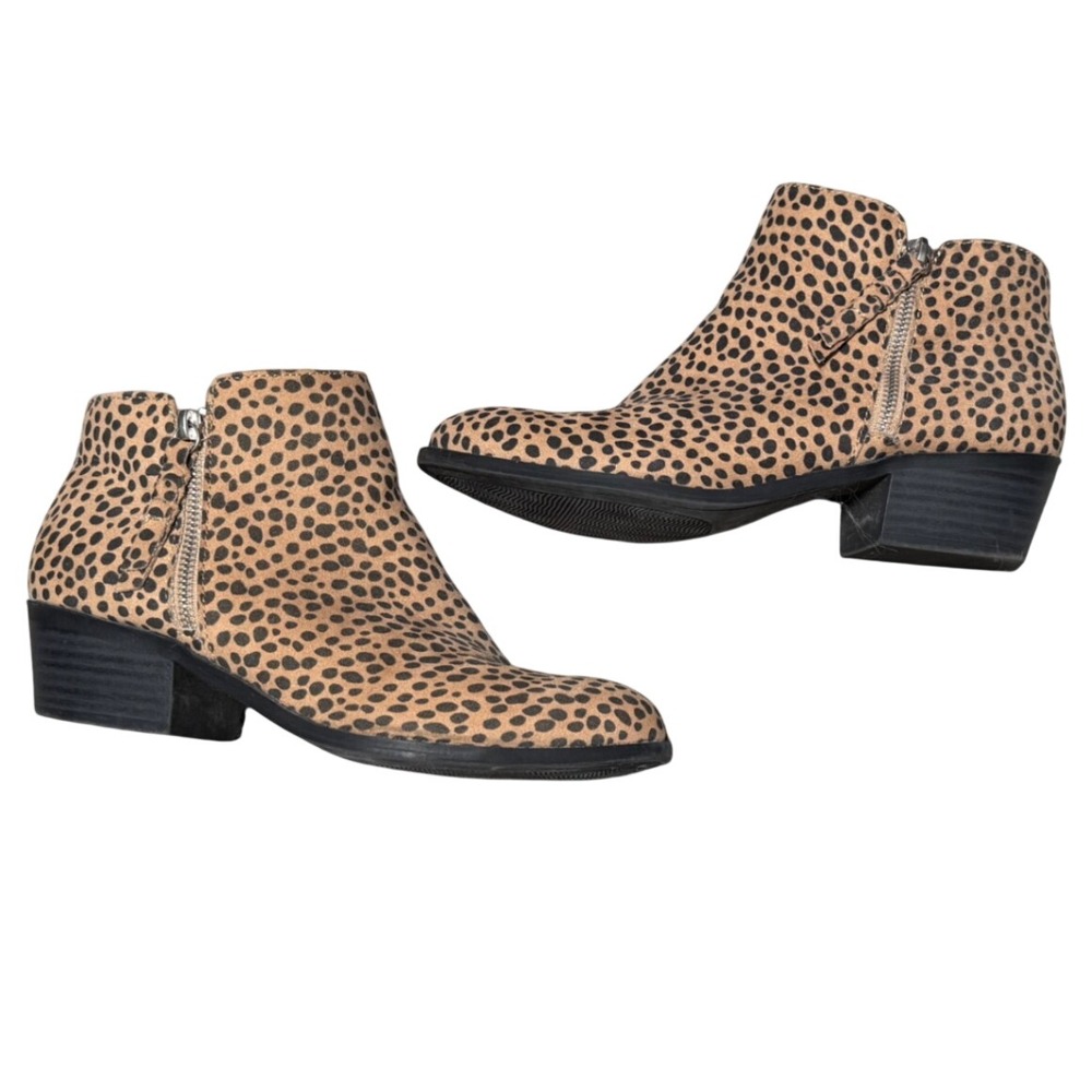 Arizona AZ Canyon Booties Women 9 Tan Animal Print Zip
